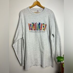 Crazy Shirt Hawaii Gray Embroidery Vail Colorado lightweight Sweatshirt 80s 90s